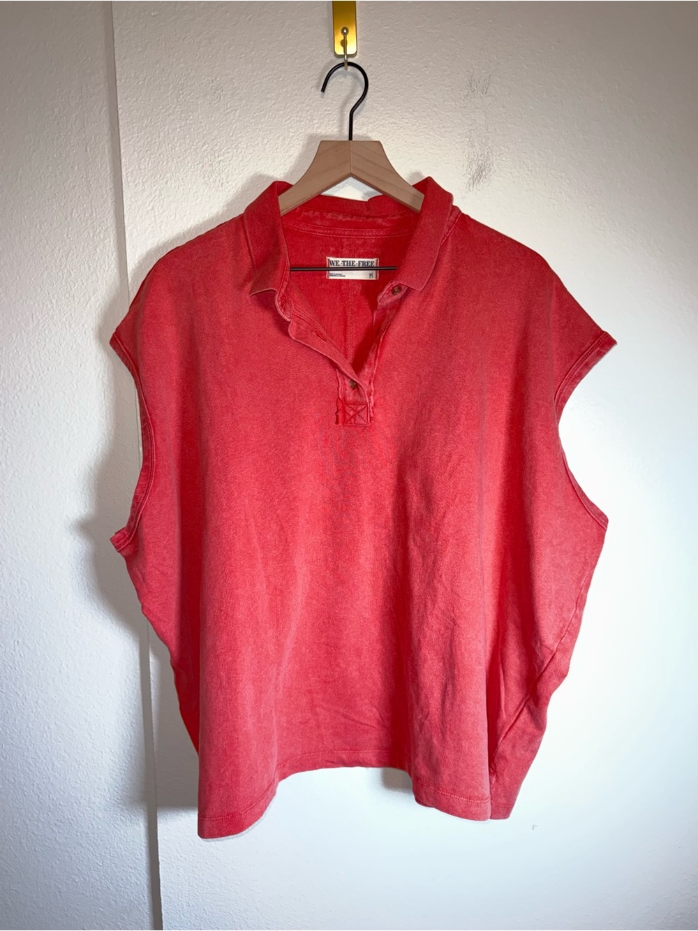 FREE PEOPLE We The Free x Revolve Keep On Polo Shabby Chic Crop Sleeveless Top M - Picture 5 of 6